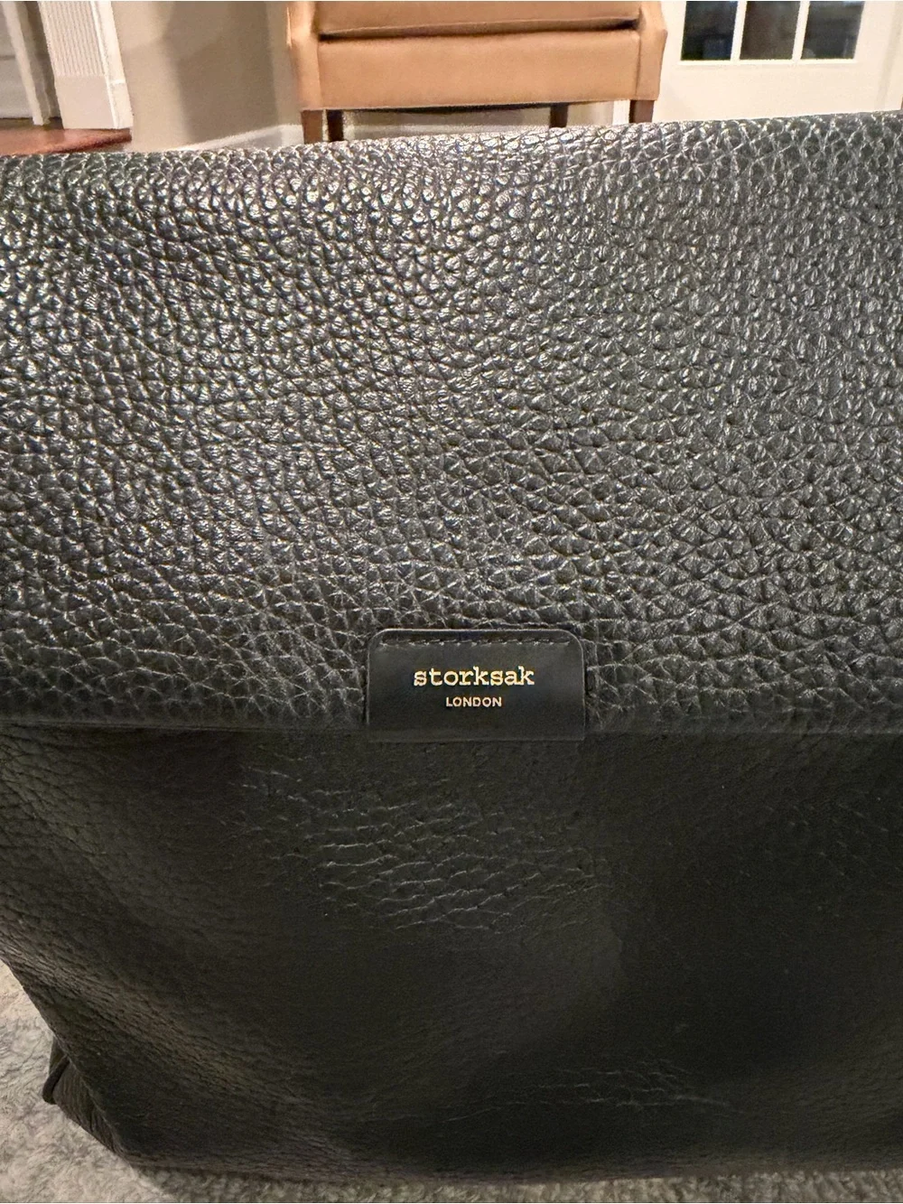 Storksak london diaper bag - black leather